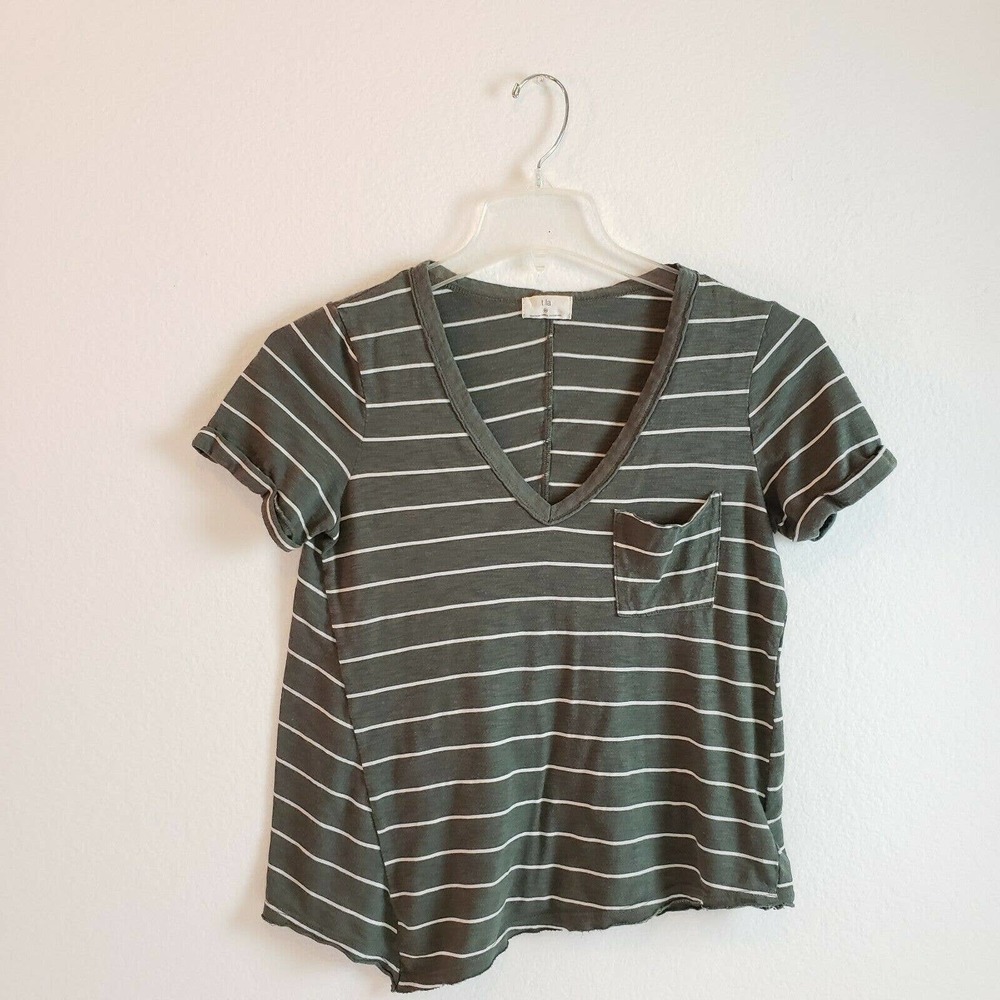 T.La Anthropologie Pocket Tee T-Shirt V-Neck XS